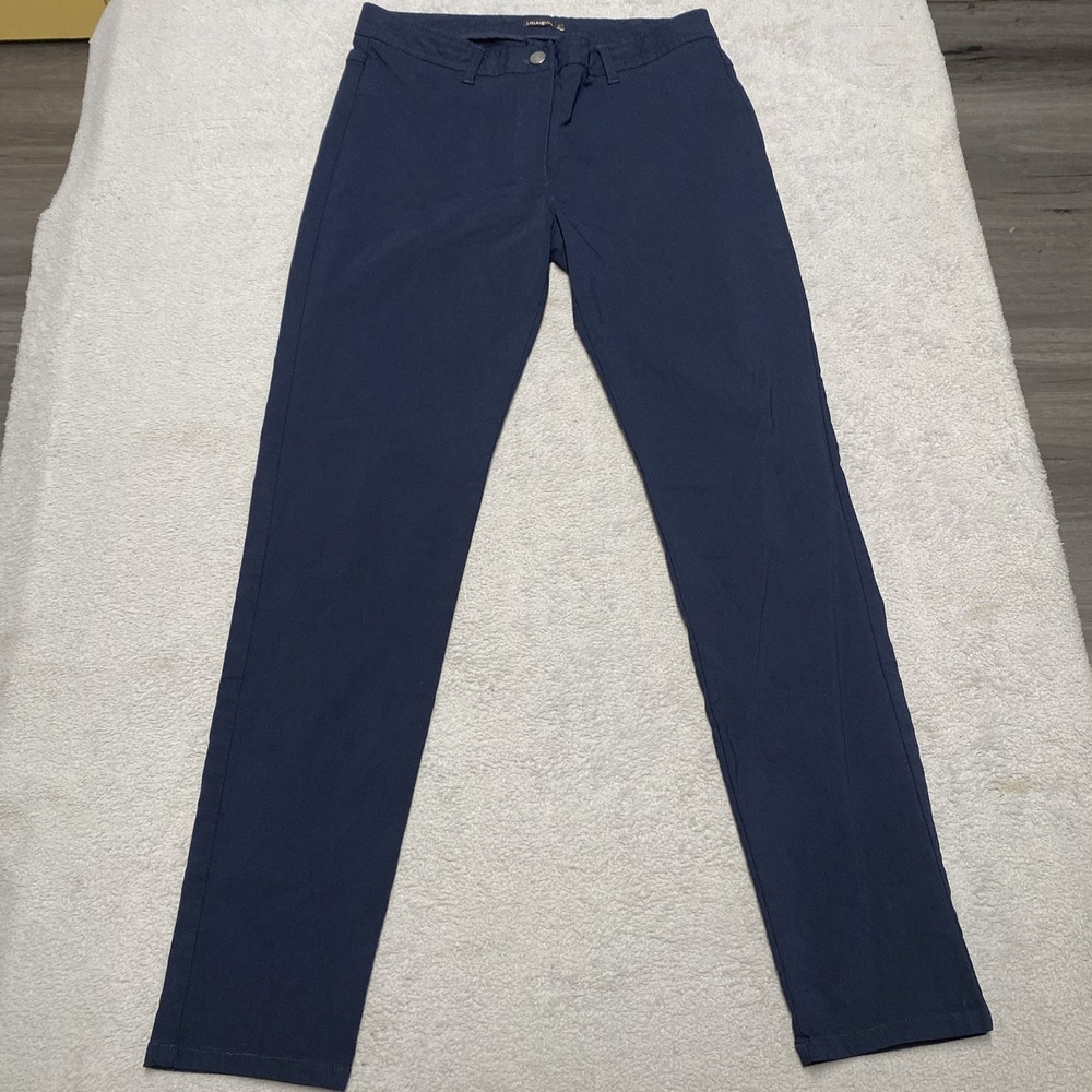 J McLaughlin Pants Womens 4 Navy Blue Rayon Nylon Stretch Preppy Casual